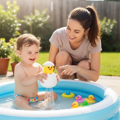bebe et maman piscine joue avec Jouet bebe bain 